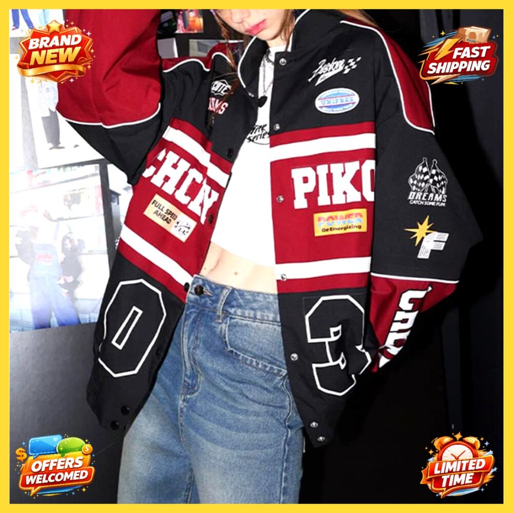 Varsity Bomber Jacket Patchwork Letterman Long Sl… - image 2